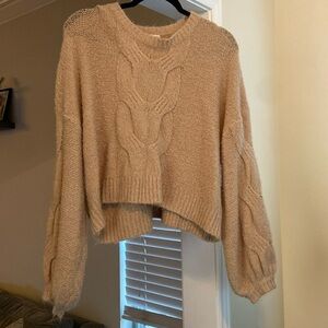 Debut Beige Wide Sleeve Sweater
